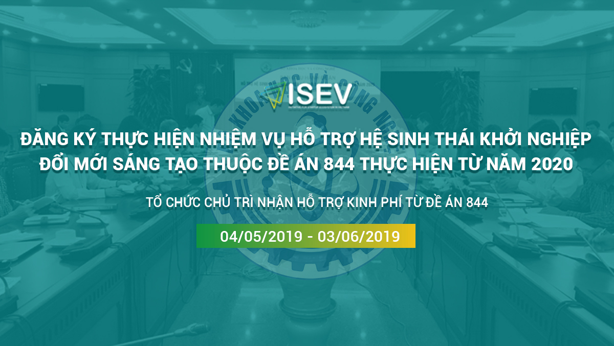 Cơ hội tham gia Nhiệm vụ hỗ trợ hệ sinh thái khởi nghiệp ĐMST thuộc Đề án 844